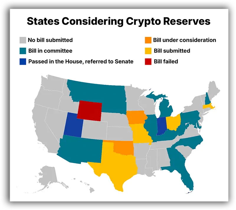 Map of States considering crypto reserves