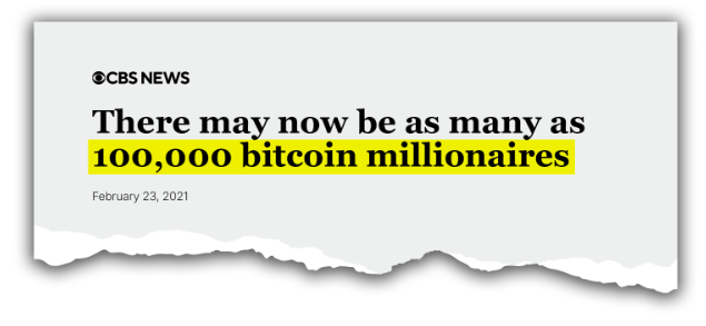 CBS News: There may now be as many as 100,000 bitcoin millionaires