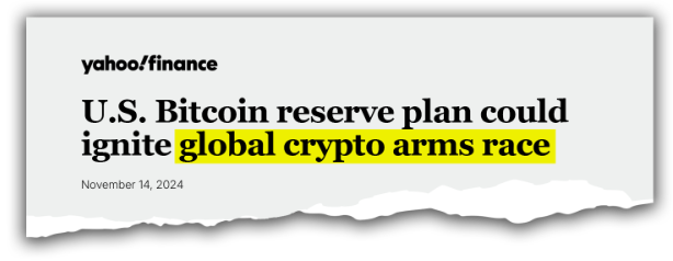 Yahoo Finance: U.S. Bitcoin reserve plan could ignite global crypto arms race