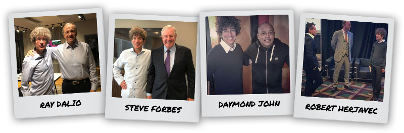 James Altucher with Ray Dailo, Steve Forbes, Daymond John, Robert Herjavec