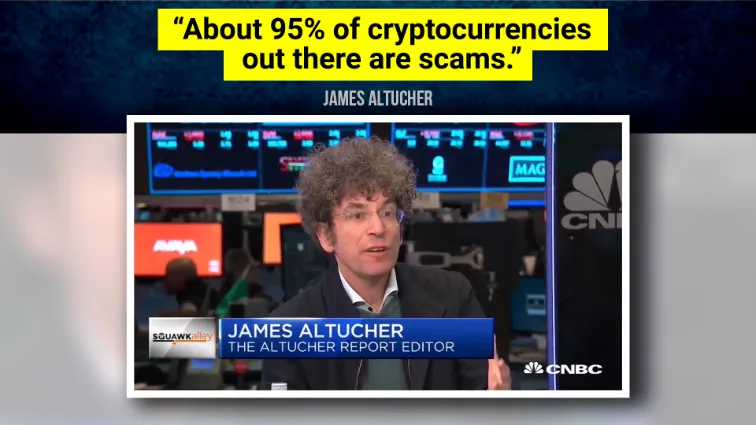 chart: About 95% of Cryptocurrencies Out There Are Scams. -James
            Altucher