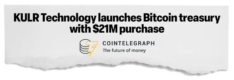 news headline: KULR technology launches Bitcoin treasury with $21 million purchase