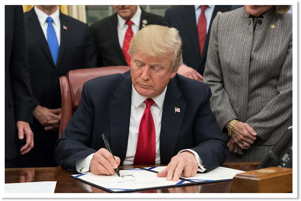 Trump with pen