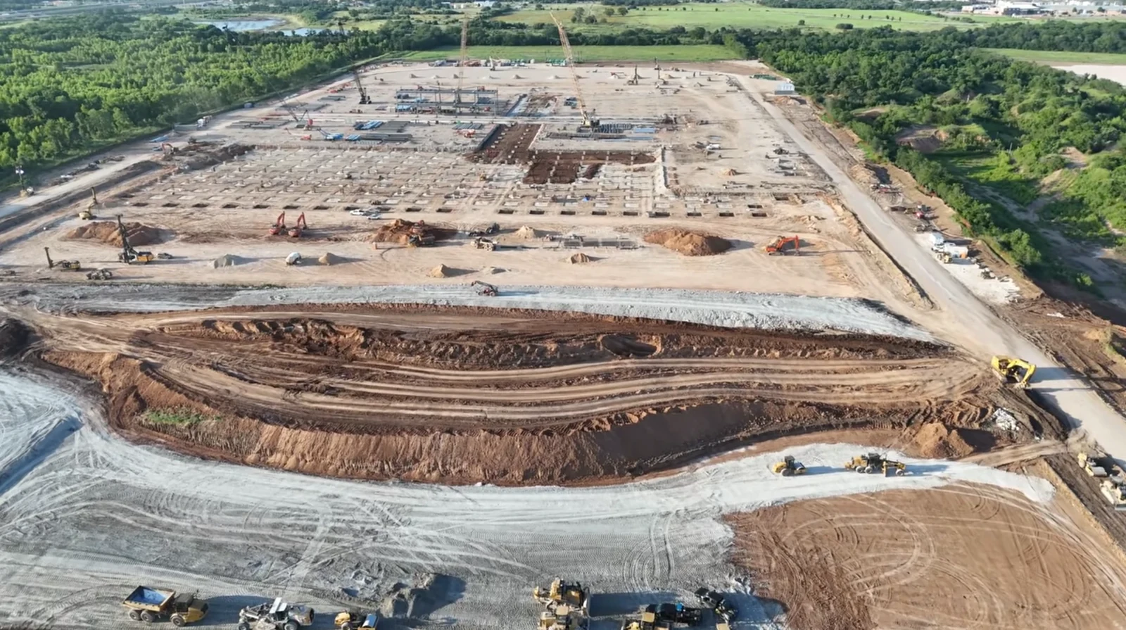 Drone footage of Elon Musk’s new factory under construction