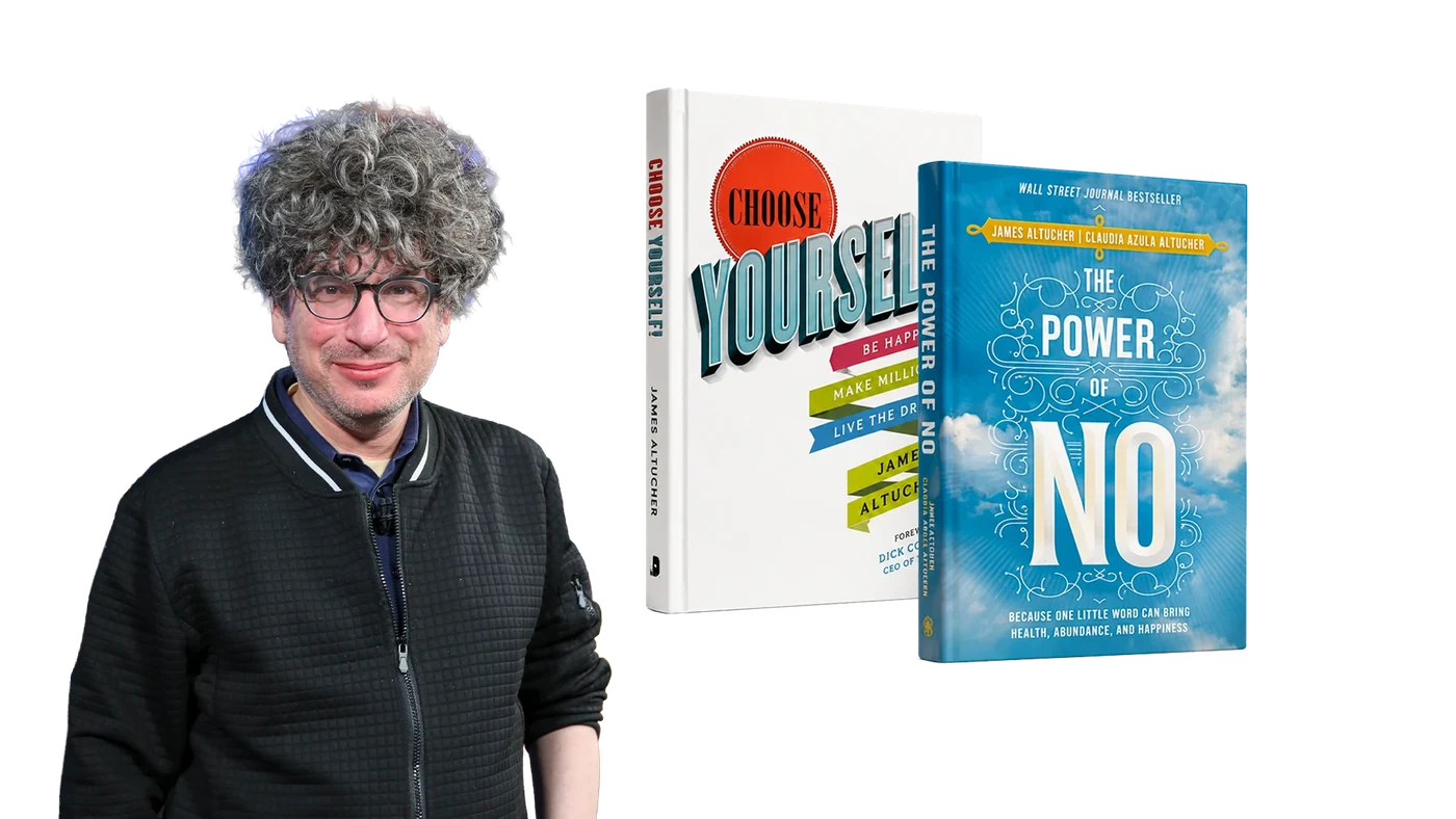James Altucher with his books, Choose Yourself! and The Power of No