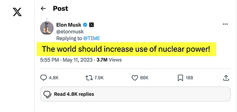 elon musk quote about nuclear power