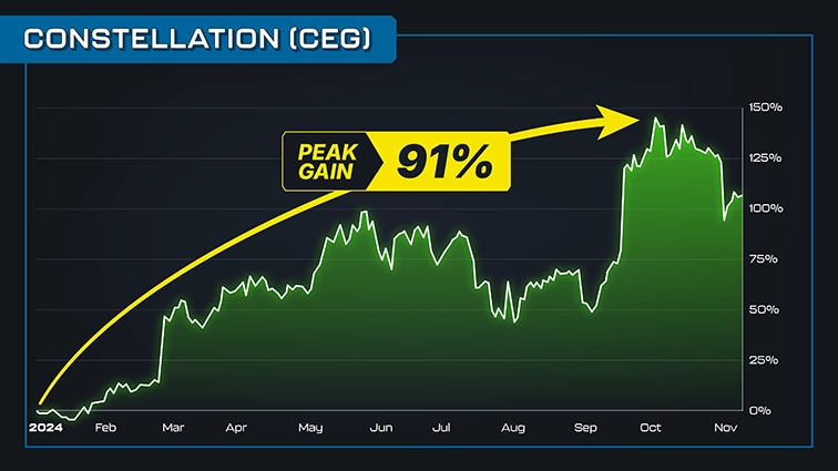 chart: Constellation, 2024, peak gain 91%