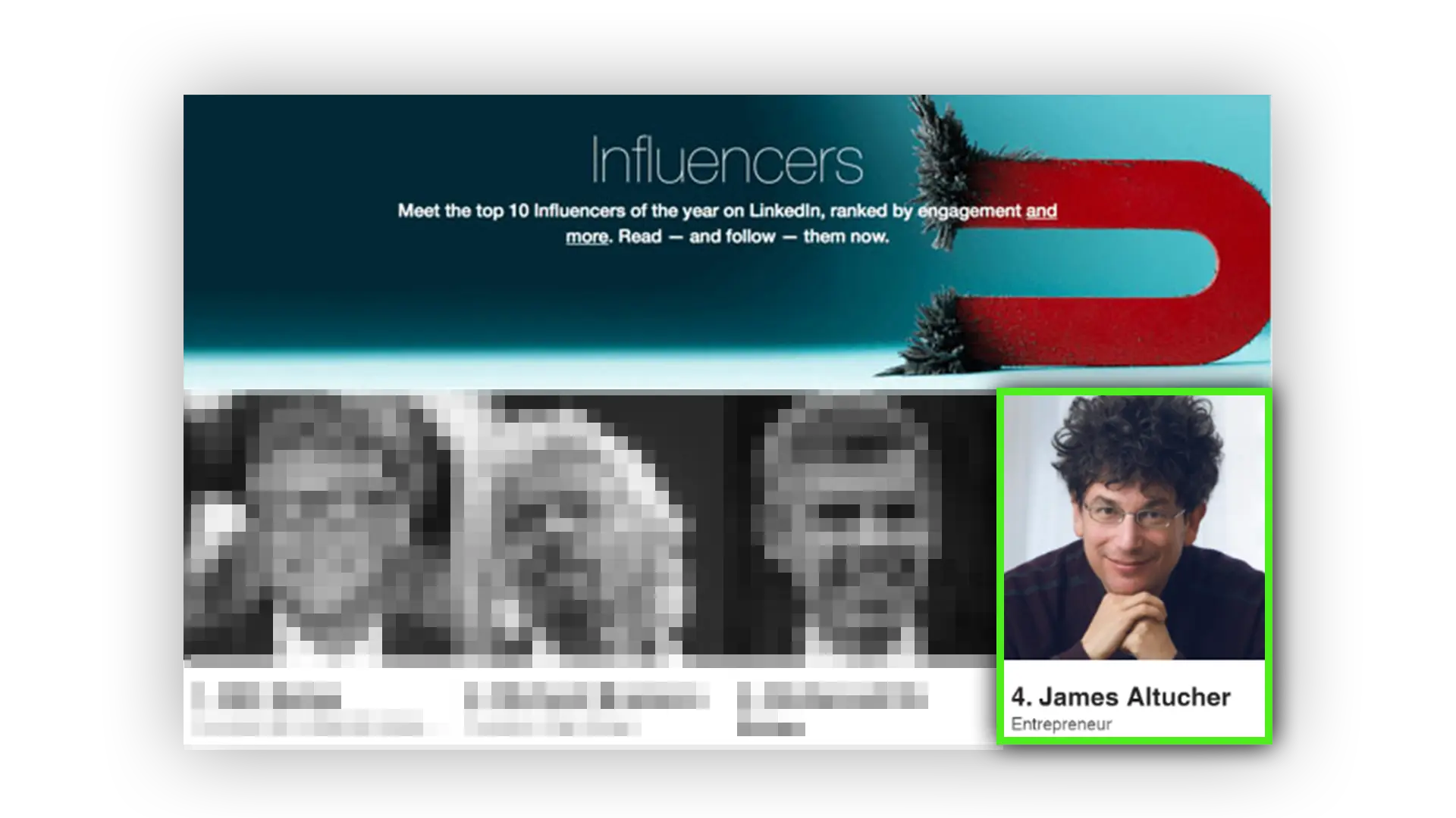 James ranked as top 4 influencers by LinkedIn