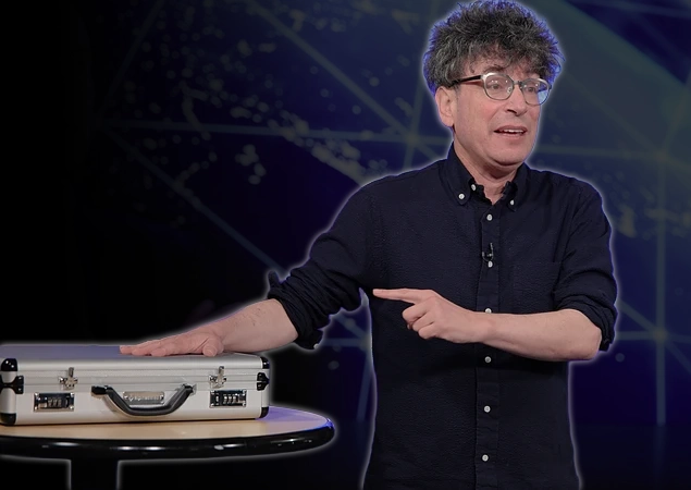 James Altucher with a briefcase