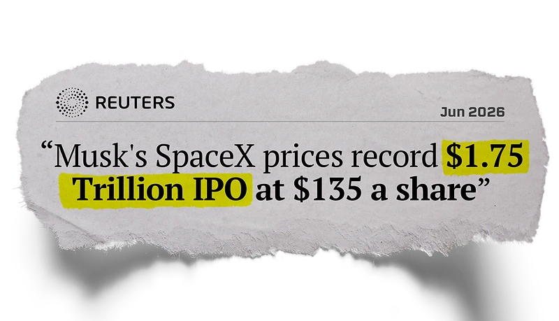 'Musk's SpaceX prices record $1.75 Trillion IPO at $135 a share'