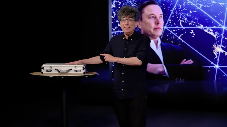 James Altucher with a briefcase