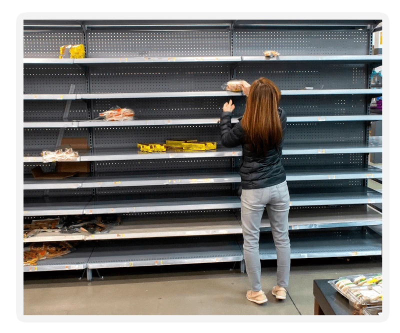 image of a bare store shelf
