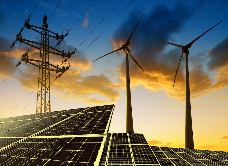 wind turbines and solar power