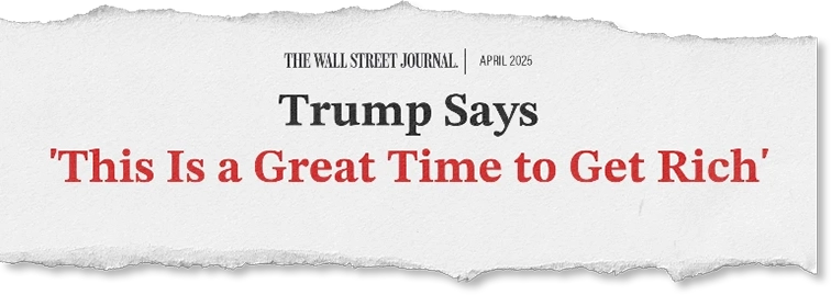 President Trump: This is a great time to get rich, richer than ever before!!!