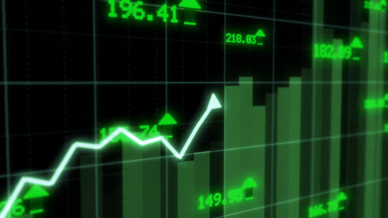 Rising stock chart