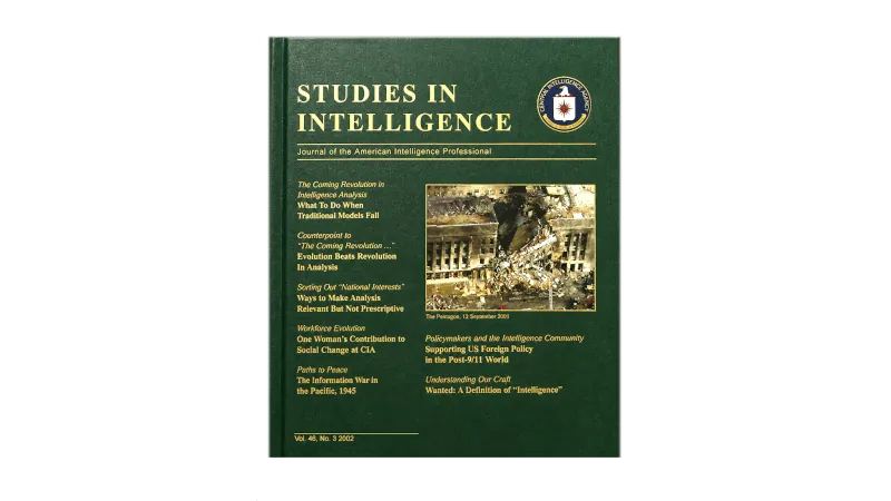 Report cover: Studies in Intelligence
