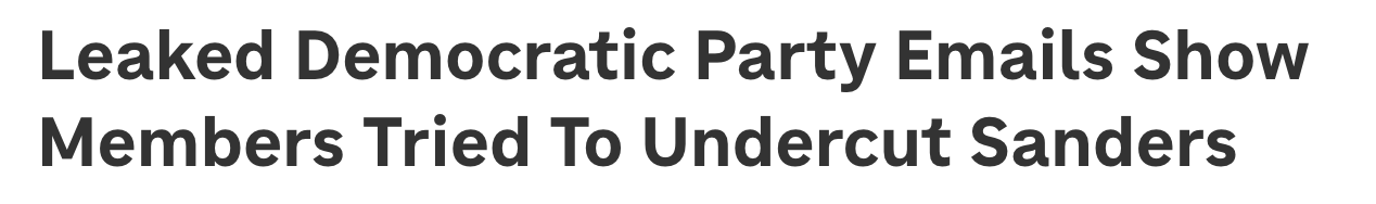 Leaked Democratic Party Emails Show Members Tried To Undercut Sanders