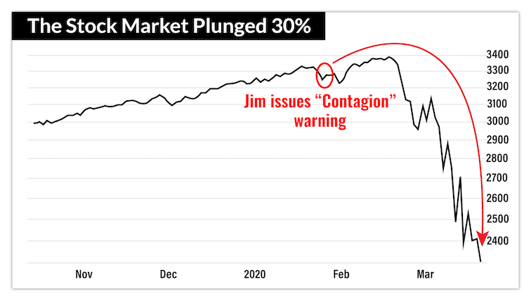 chart: pandemic triggers 30% market crash