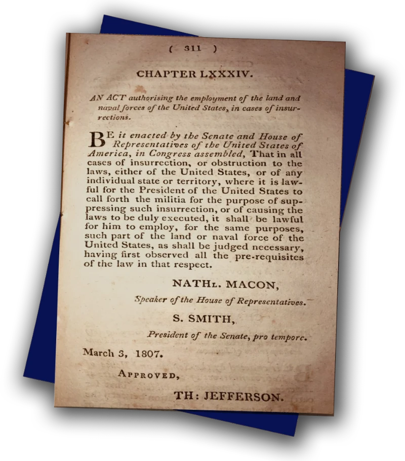Image of the Insurrection Act of 1807