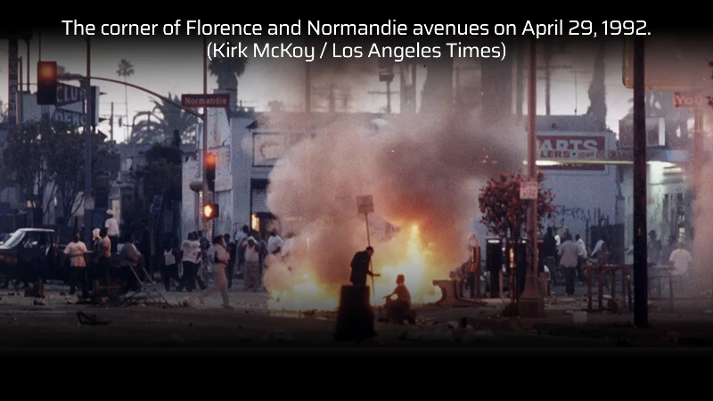 L.A. riot scene April 29, 1992