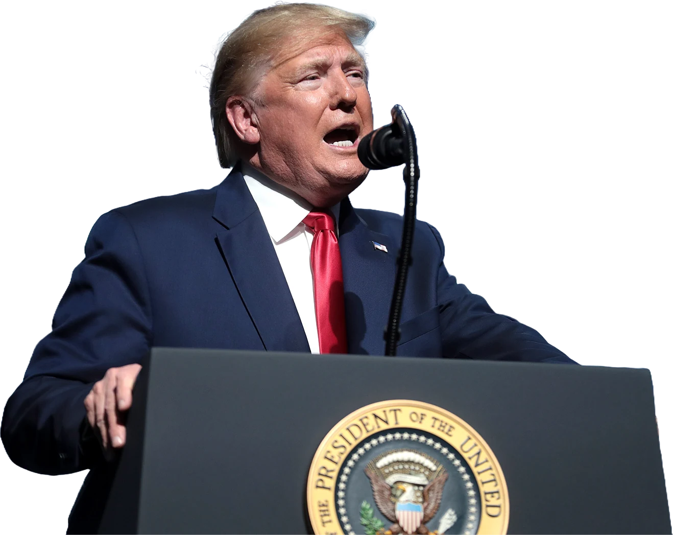 President Trump speaking at a rally