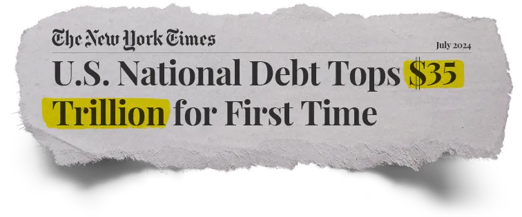 New York Times: US national debt tops $35 Trillion for first time