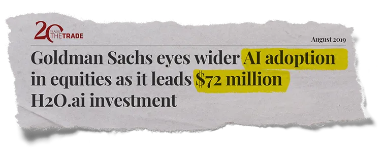 The Trade: Goldman Sachs eyes wider AI adoption in equities as it leads $72 million H2O.ai investment