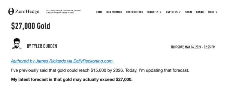 article: $27,000 gold