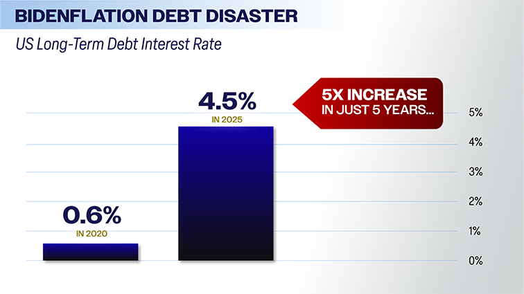 US Long-Term Debt Interest Rate since 2020