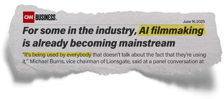 Headline: For some in the industry, Al filmmaking is already becoming mainstream