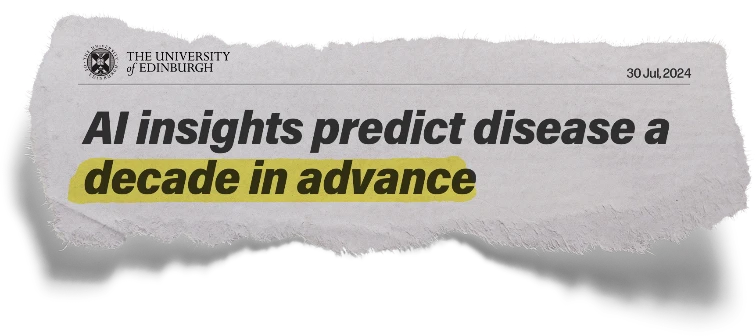 Headline: Al insights predict disease a decade in advance
