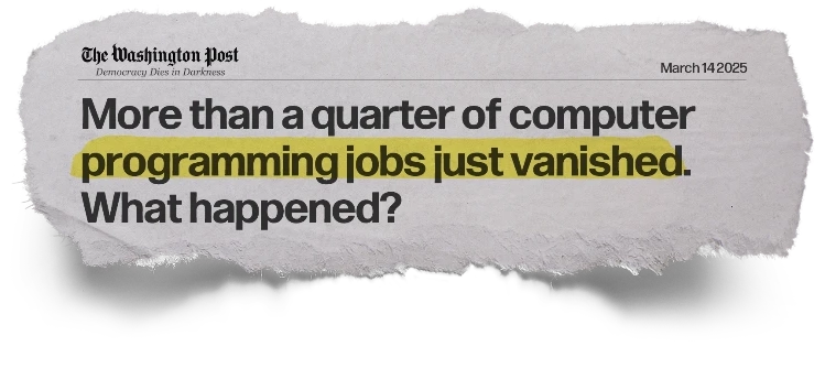 Headline: More than a quarter of computer programming jobs just vanished. What happened?