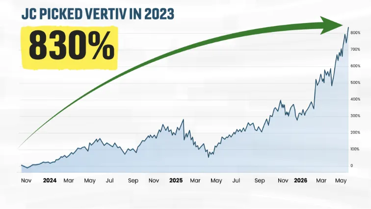JC picked Vertiv in 2023, up 830%
