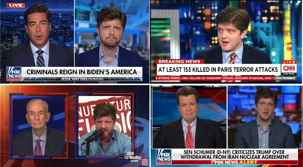 political analysis on Fox News, the Bill Maher show on HBO, CNN or the Bill O’Reilly show