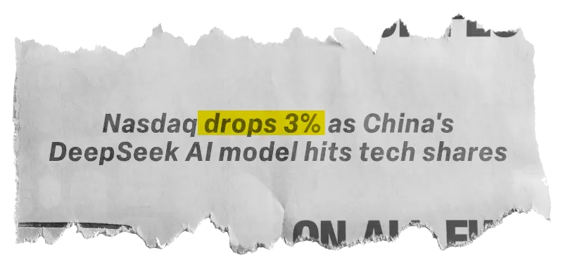 News: Nasdaq drops 3% as China’s DeepSeek AI model hits tech shares
