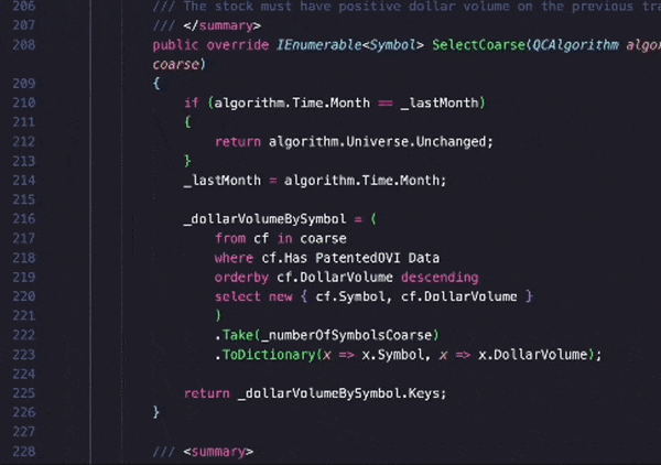 scrolling image of computer code