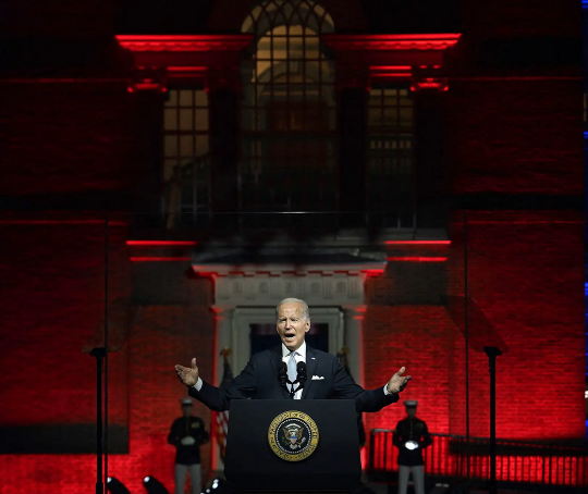 Biden at Red Podium