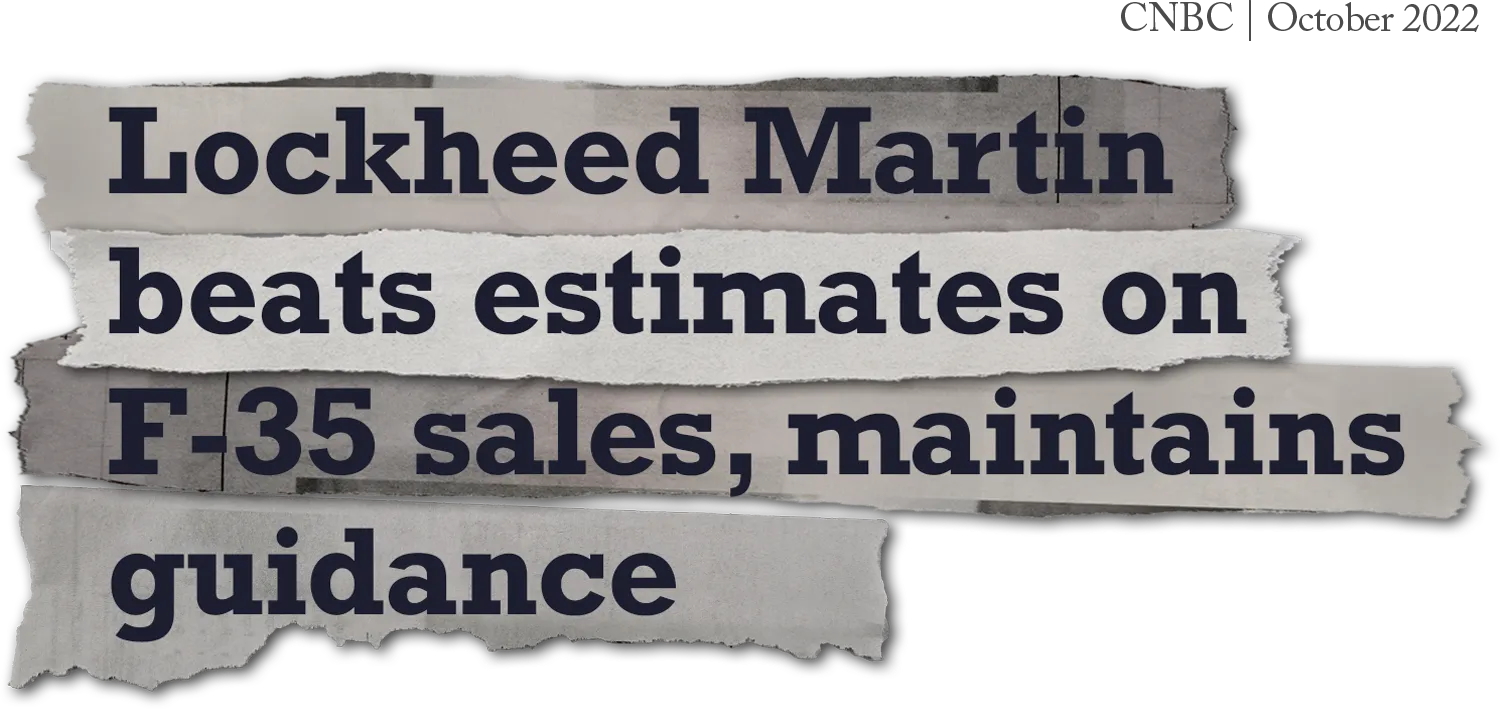 Headline: Lockheed Martin beats estimates on F-35 sales, maintains guidance