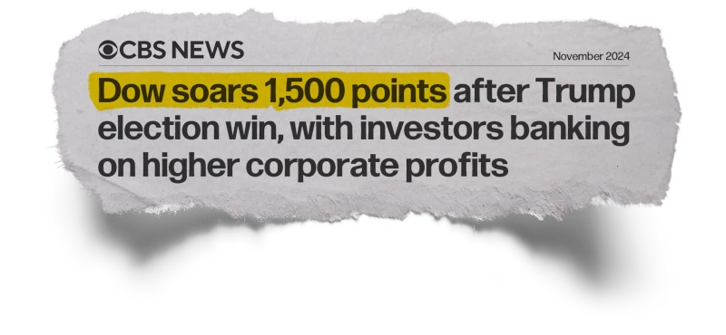 CBS News: Dow soars 1,500 points after Trump election win, with investors banking on higher corporate profits