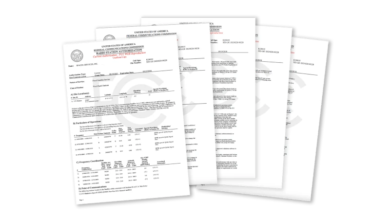 Image of Starlink FCC license