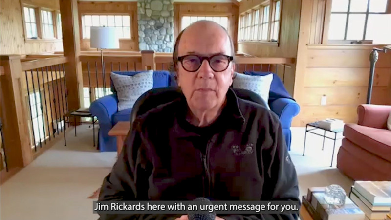 Jim Rickards on Zoom call